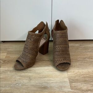 Brown Peep-Toe Heels